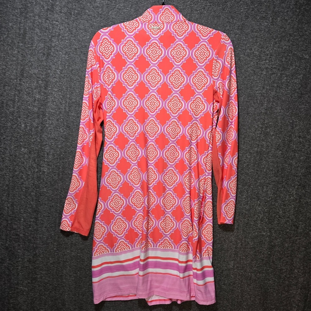 Cabana Life Coral Geo 1/4 Zip Long Sleeve Sport Dress Pink 50+ UPF Sz S - Picture 10 of 12